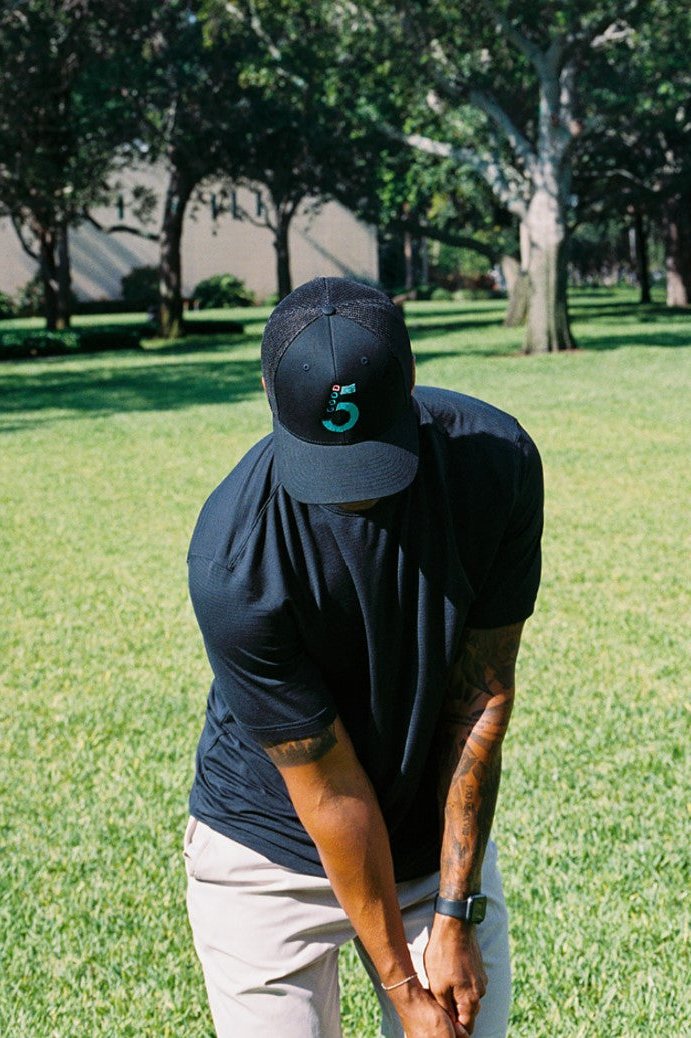 Good 5 Golf Trucker Hat Midnight Black