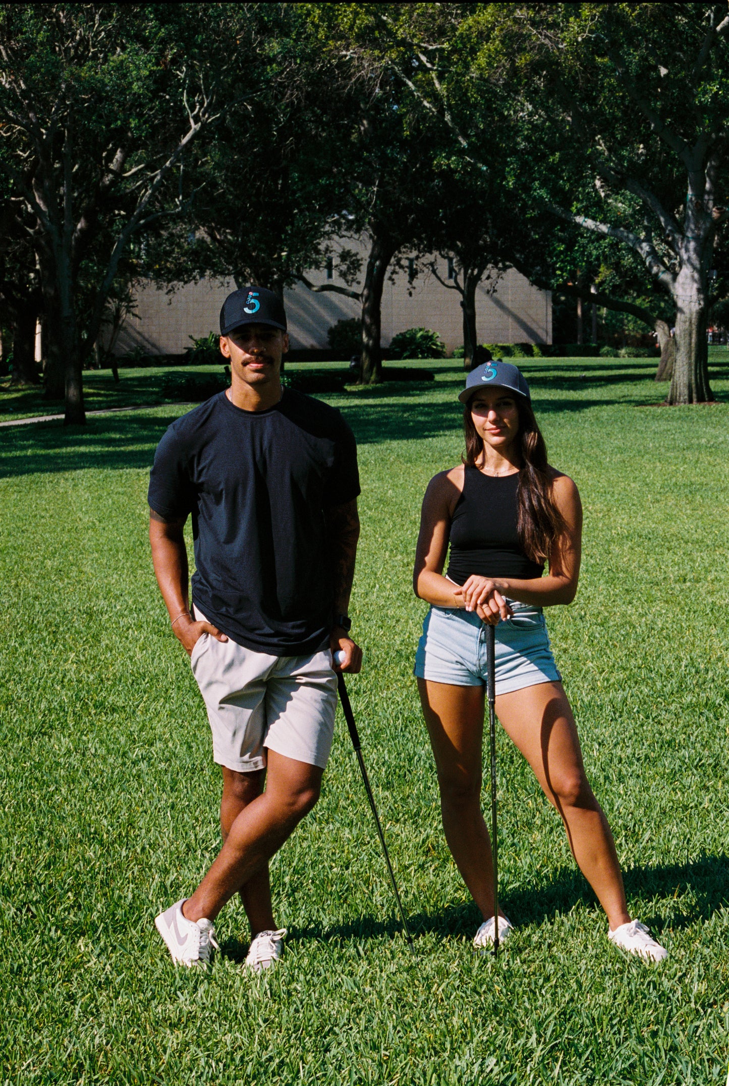 Good 5 Golf Trucker Hat Midnight Black