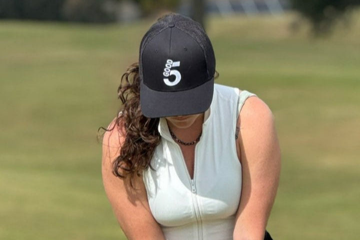 Good 5 Golf Trucker Hat Midnight Black