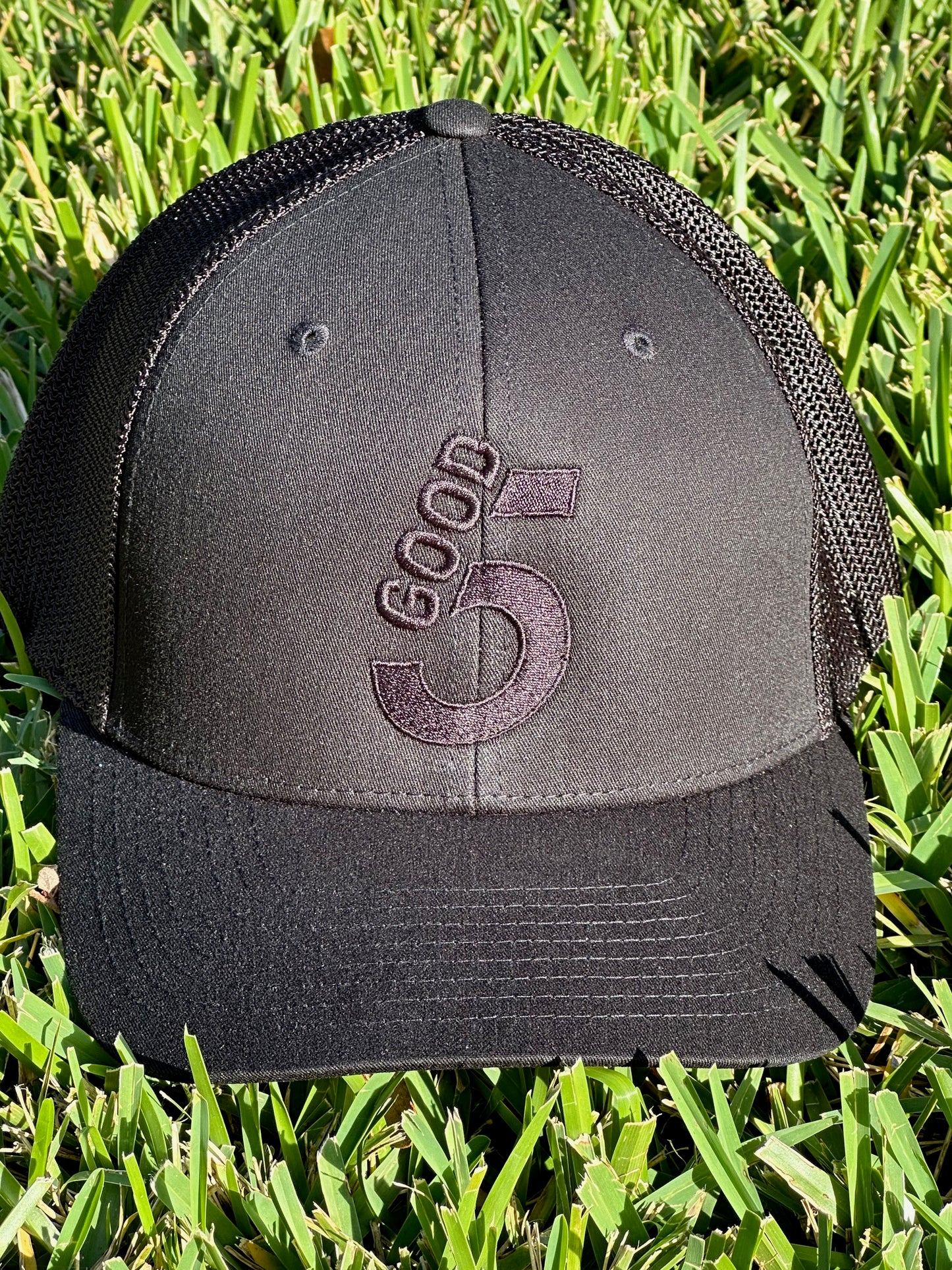 Good 5 Golf Trucker Hat Midnight Black