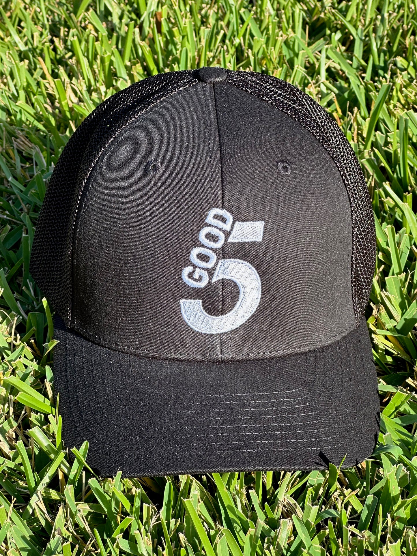 Good 5 Golf Trucker Hat Midnight Black