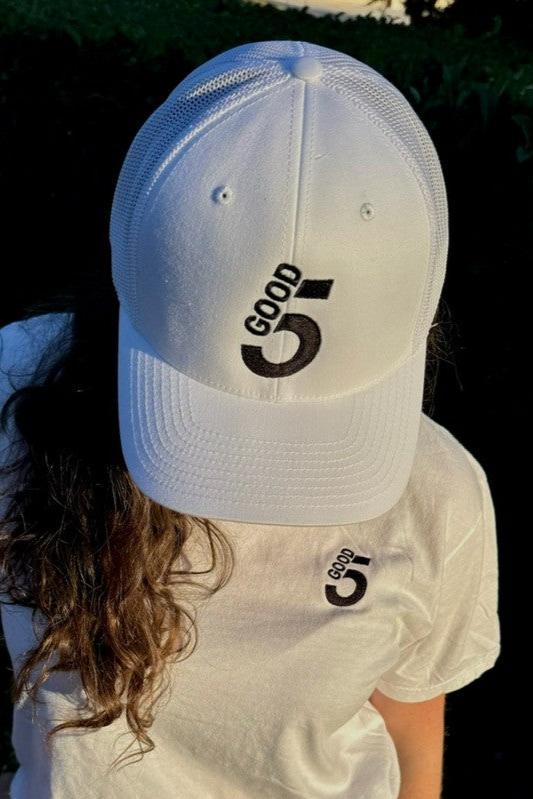 GOOD 5 Golf Trucker Hat Brilliant White