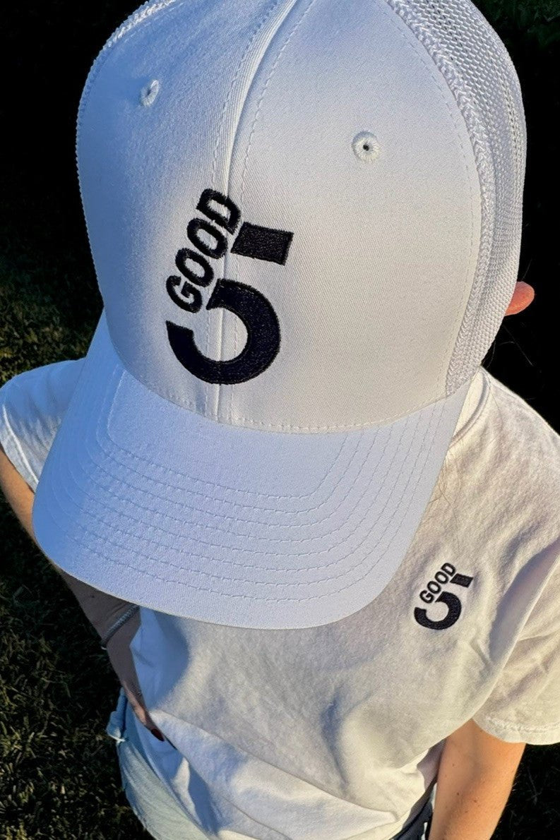 GOOD 5 Golf Trucker Hat Brilliant White