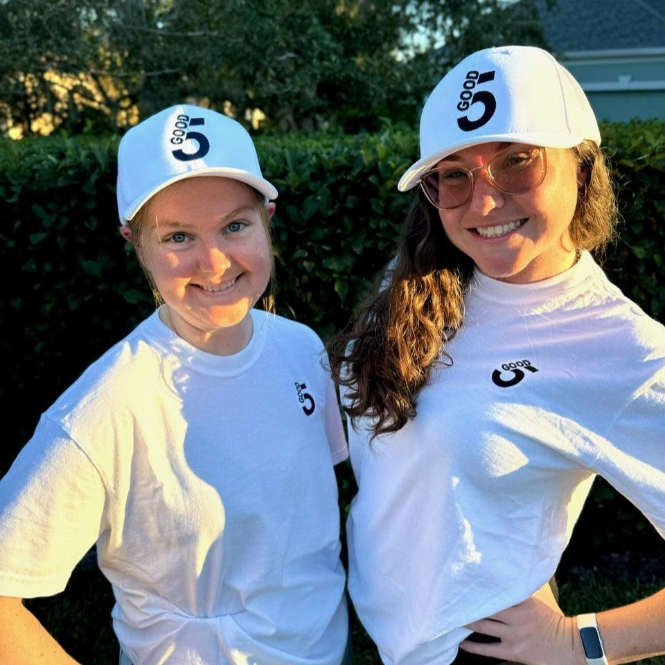 GOOD 5 Golf Trucker Hat Brilliant White
