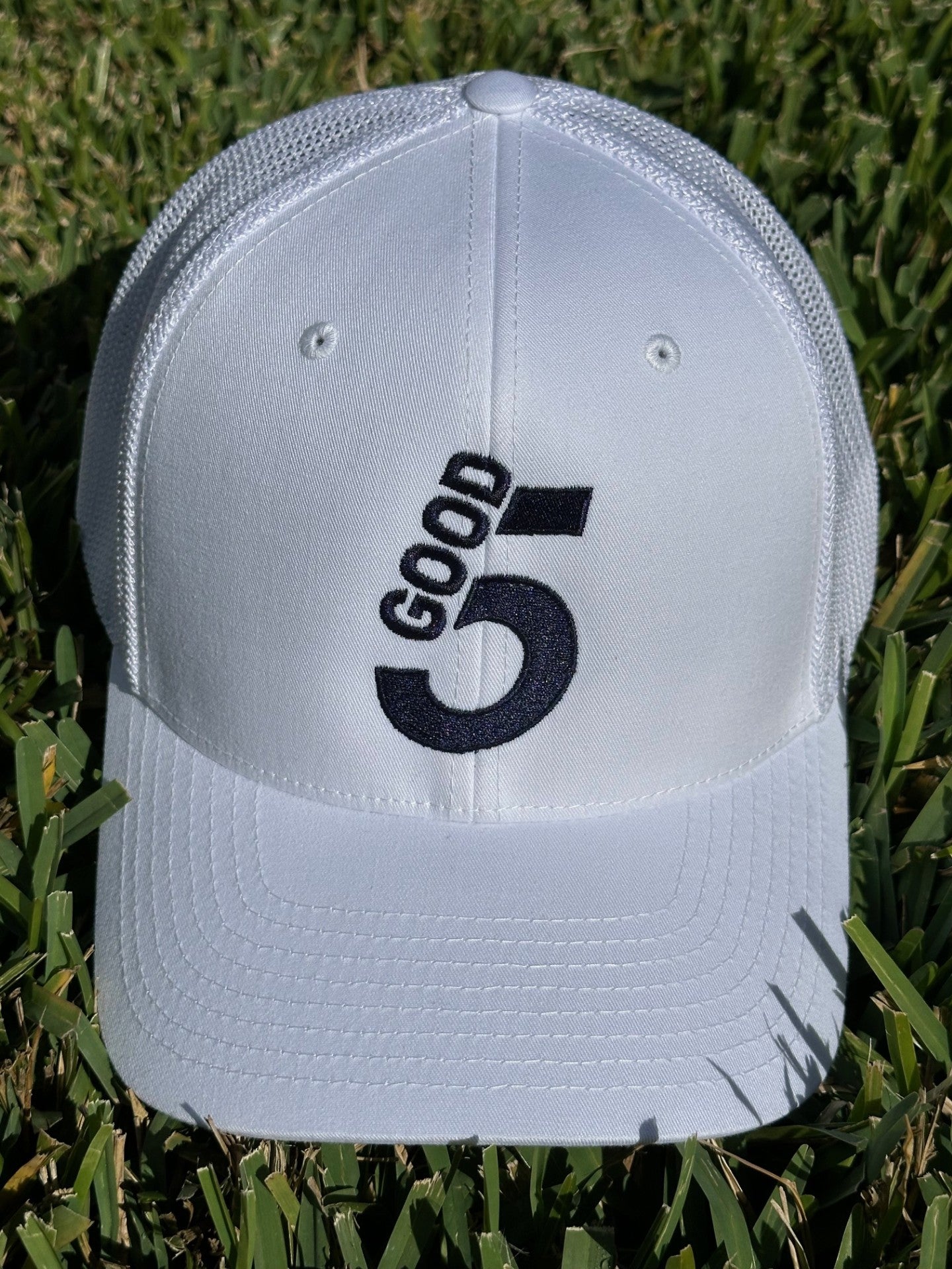 GOOD 5 Golf Trucker Hat Brilliant White