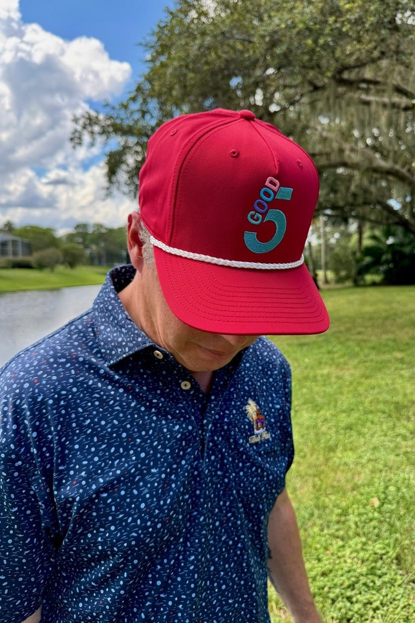 Good 5 Golf Rope Cap Apple Red