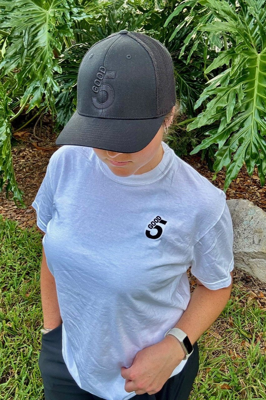 Good 5 Golf Heavyweight Ring Spun White Tee Shirt