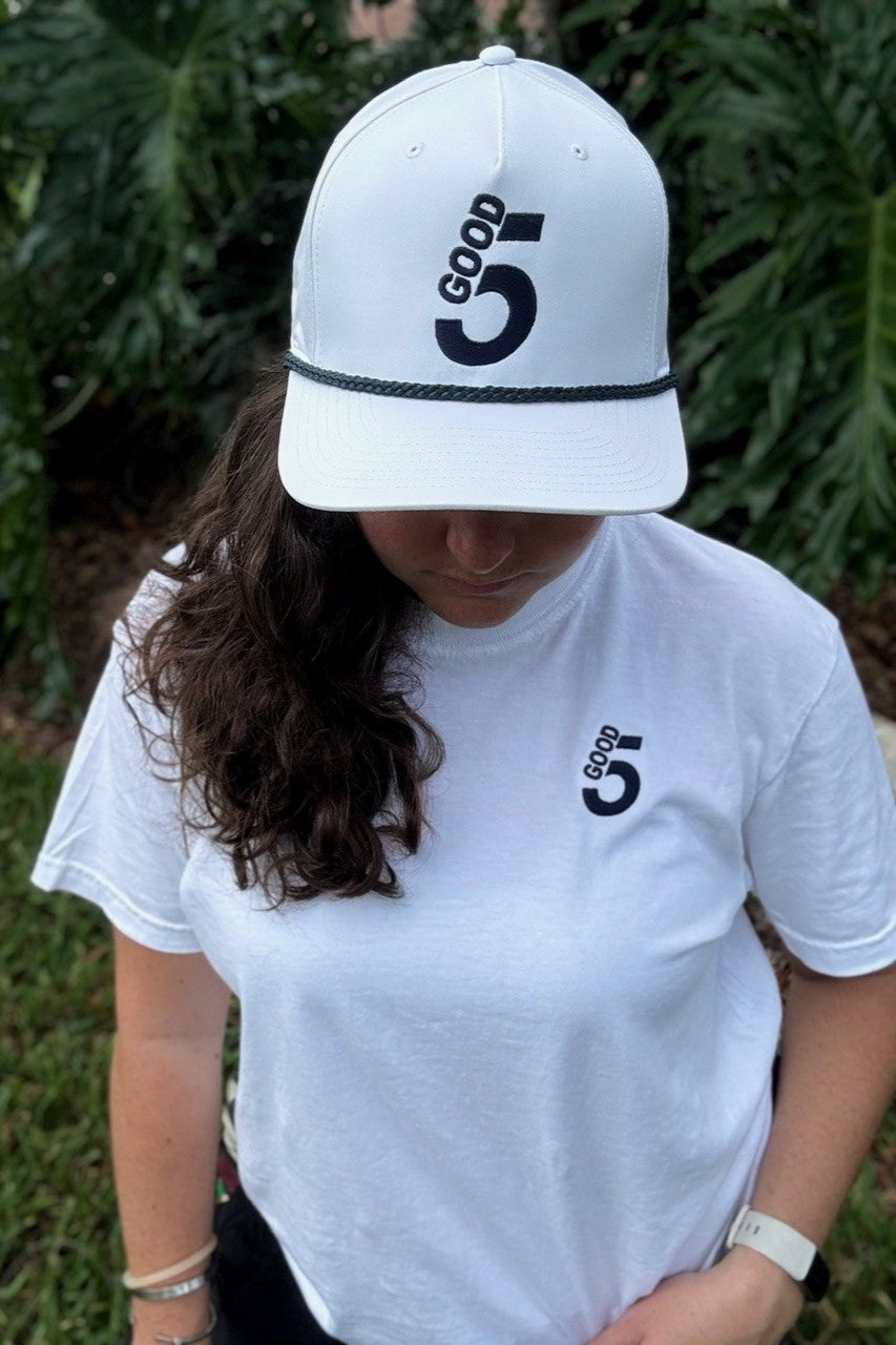 Good 5 Golf Heavyweight Ring Spun White Tee Shirt