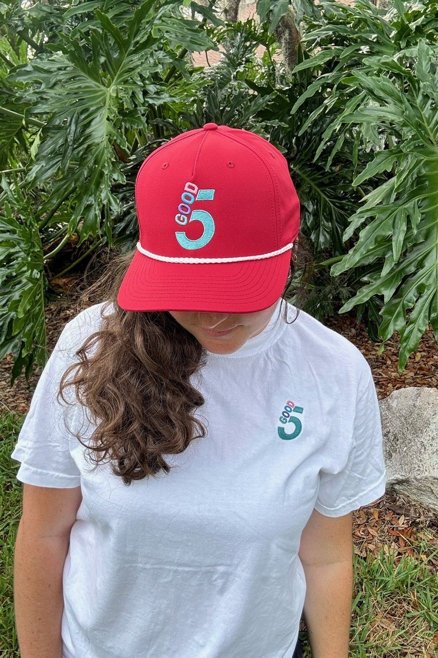 Good 5 Golf Heavyweight Ring Spun White Tee Shirt