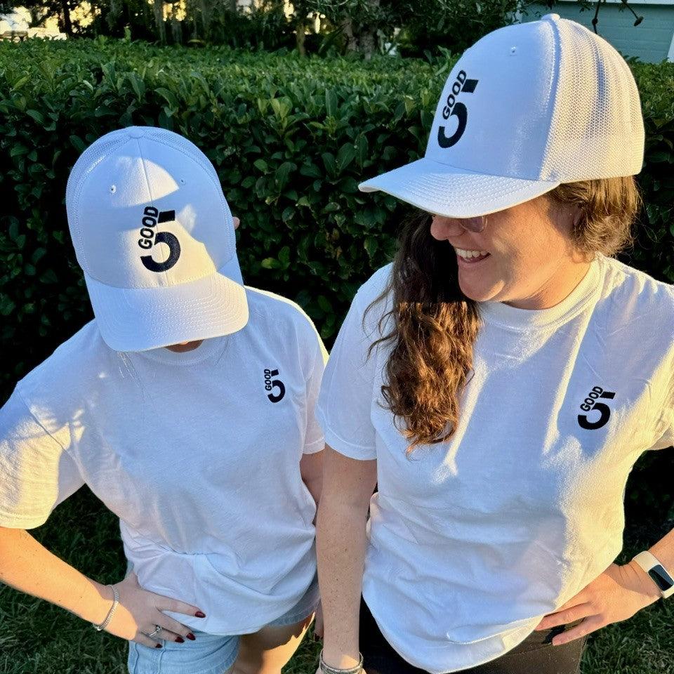 GOOD 5 Golf Trucker Hat Brilliant White